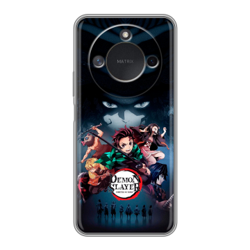 Силиконовый чехол на Honor X9c Smart с принтом Demon Slayer Клинок рассекающий демонов