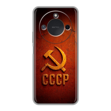 Силиконовый чехол на Honor X9c Smart с принтом Флаг Герб СССР
