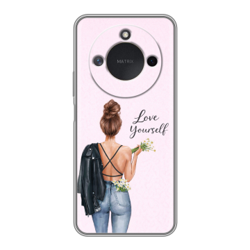 Силиконовый чехол на Honor X9c Smart с принтом женский