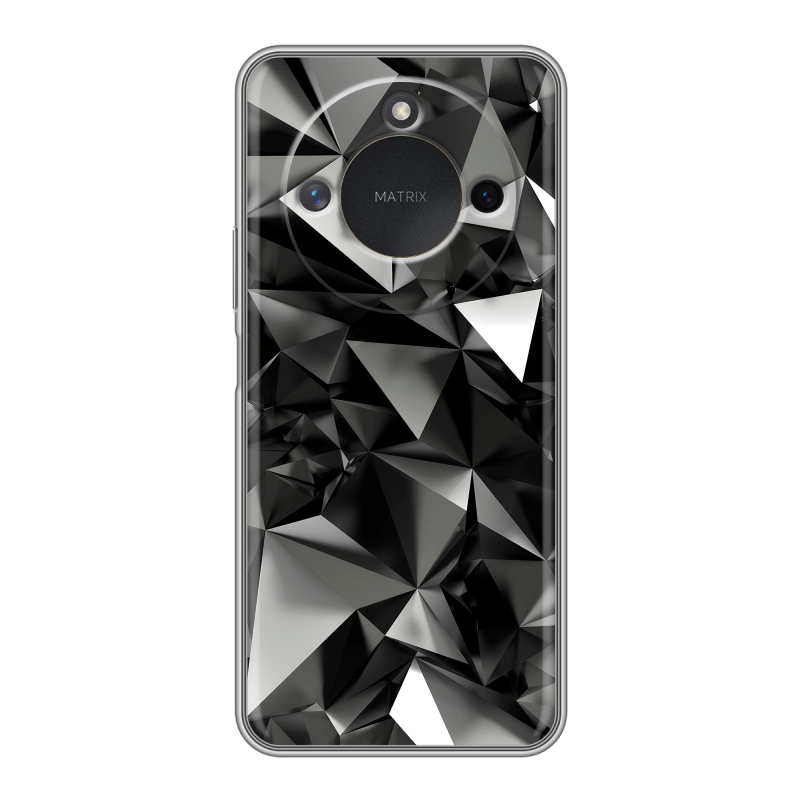 Силиконовый чехол на Honor X9c Smart с принтом Черные кристаллы Силиконовый чехол на Honor X9c Smart с принтом Черные кристаллы
