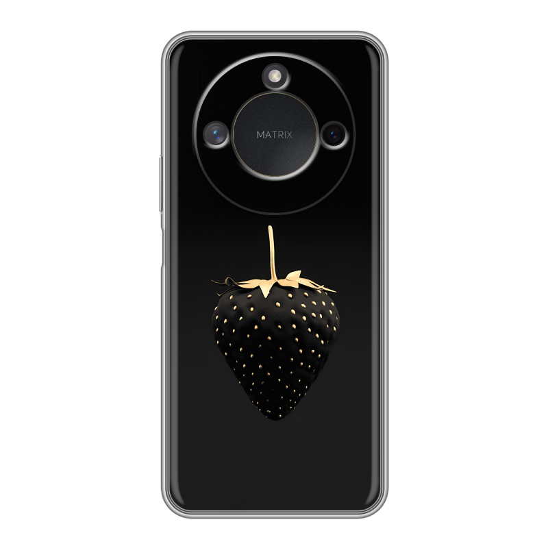 Силиконовый чехол на Honor X9c Smart с принтом Черная клубника Силиконовый чехол на Honor X9c Smart с принтом Черная клубника