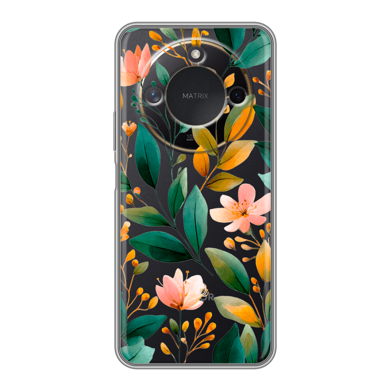 Силиконовый чехол на Honor X9c Smart с принтом Цветы паттерн Силиконовый чехол на Honor X9c Smart с принтом Цветы паттерн