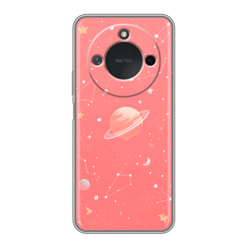 Силиконовый чехол на Honor X9c Smart с принтом Розовый космос Силиконовый чехол на Honor X9c Smart с принтом Розовый космос