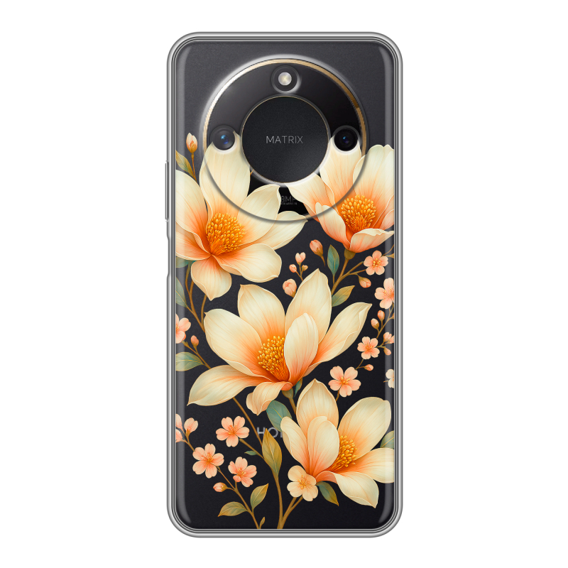 Силиконовый чехол на Honor X9c Smart с принтом Цветы Силиконовый чехол на Honor X9c Smart с принтом Цветы