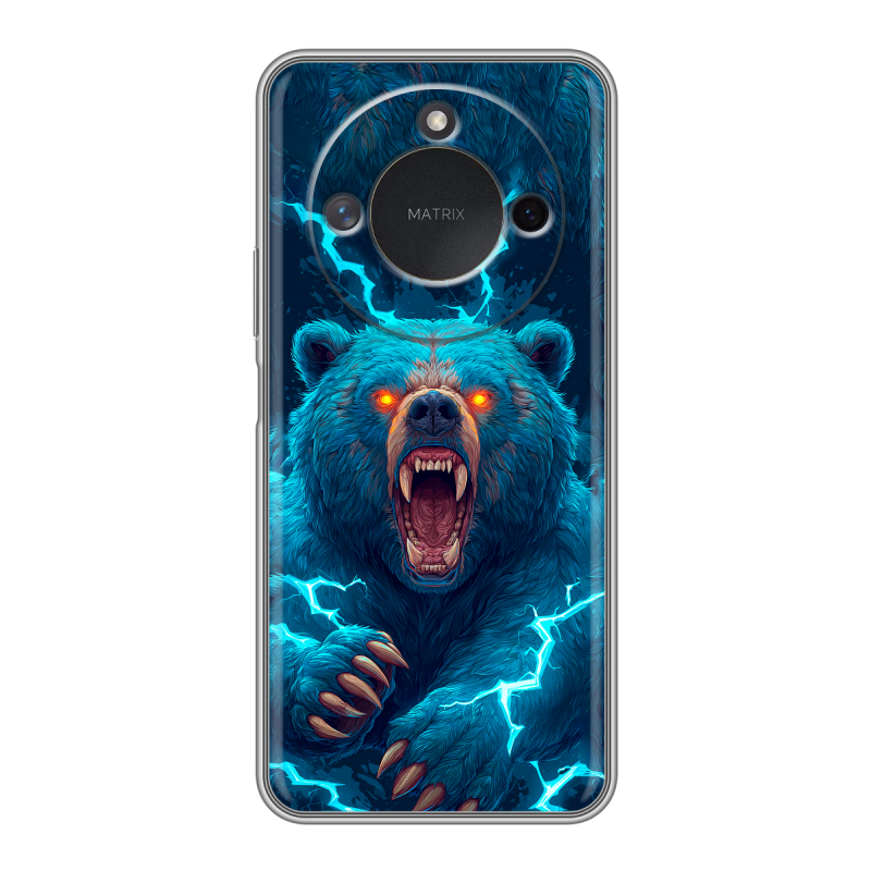 Силиконовый чехол на Honor X9c Smart с принтом Медведь Силиконовый чехол на Honor X9c Smart с принтом Медведь