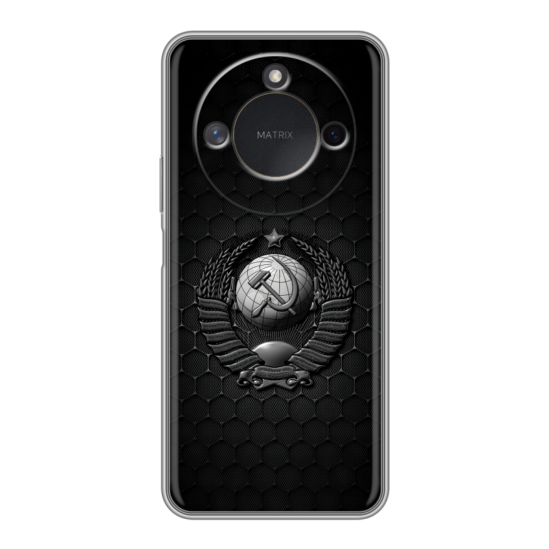 Силиконовый чехол на Honor X9c Smart с принтом Герб Флаг СССР Силиконовый чехол на Honor X9c Smart с принтом Герб Флаг СССР