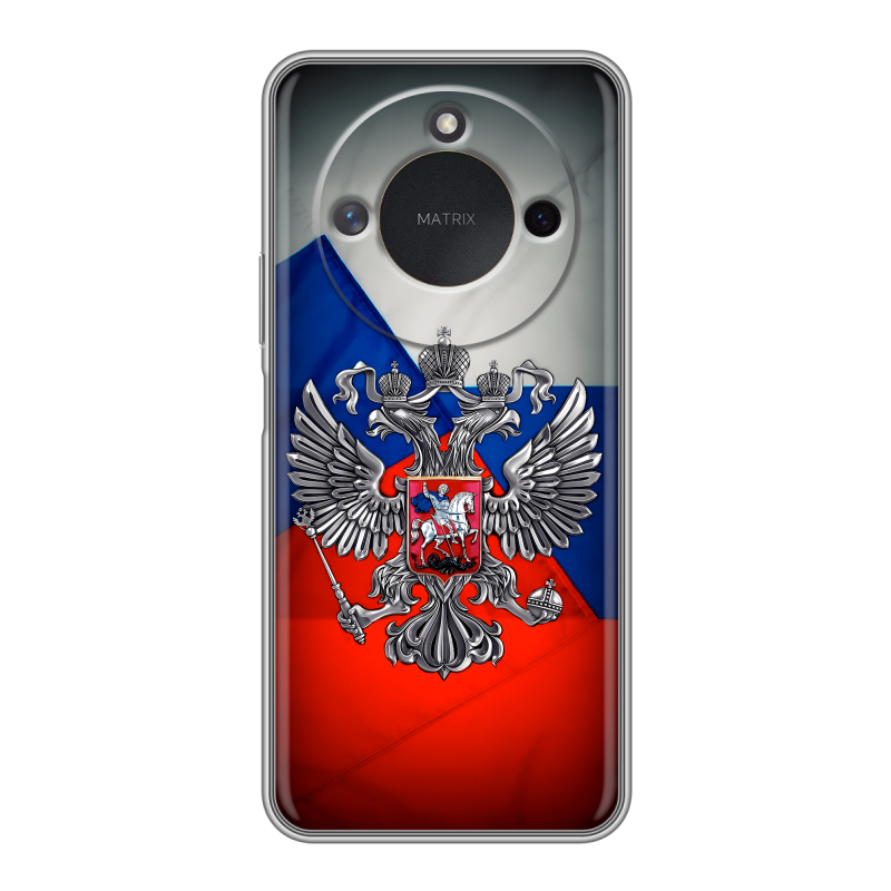 Силиконовый чехол на Honor X9c Smart с принтом Флаг России Силиконовый чехол на Honor X9c Smart с принтом Флаг России
