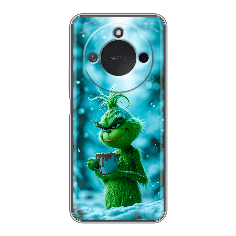 Силиконовый чехол на Honor X9c Smart с принтом Новый год гринч Силиконовый чехол на Honor X9c Smart с принтом Новый год гринч
