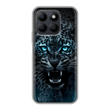 Силиконовый чехол на Honor X8c с принтом Темный леопард Силиконовый чехол на Honor X8c с принтом Темный леопард