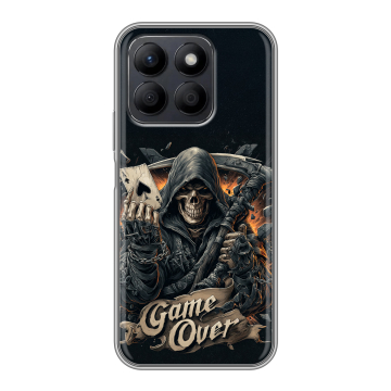 Силиконовый чехол на Honor X8c с принтом Скелет карты Силиконовый чехол на Honor X8c с принтом Скелет карты