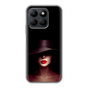 Силиконовый чехол на Honor X8c с принтом Девушка в шляпе Силиконовый чехол на Honor X8c с принтом Девушка в шляпе