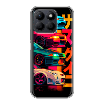 Силиконовый чехол на Honor X8c с принтом Гоночные машины Силиконовый чехол на Honor X8c с принтом Гоночные машины