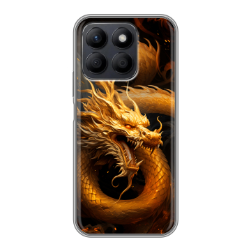 Силиконовый чехол на Honor X8c с принтом Золотой дракон Силиконовый чехол на Honor X8c с принтом Золотой дракон