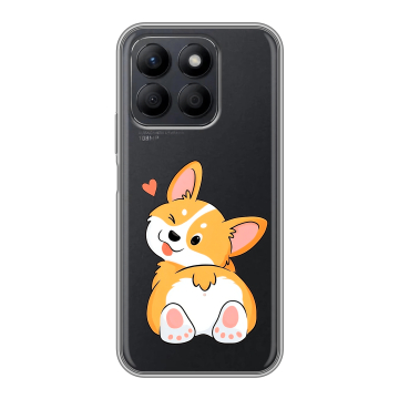 Силиконовый чехол на Honor X8c с принтом Корги Силиконовый чехол на Honor X8c с принтом Корги