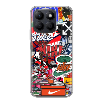 Силиконовый чехол на Honor X8c с принтом Найк Nike яркий Силиконовый чехол на Honor X8c с принтом Найк Nike яркий