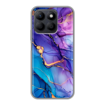 Силиконовый чехол на Honor X8c с принтом синий мрамор Силиконовый чехол на Honor X8c с принтом синий мрамор