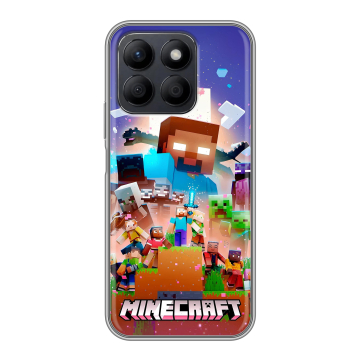 Силиконовый чехол на Honor X8c с принтом Майнкрафт Minecraft Силиконовый чехол на Honor X8c с принтом Майнкрафт Minecraft