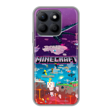 Силиконовый чехол на Honor X8c с принтом Майнкрафт Minecraft Силиконовый чехол на Honor X8c с принтом Майнкрафт Minecraft