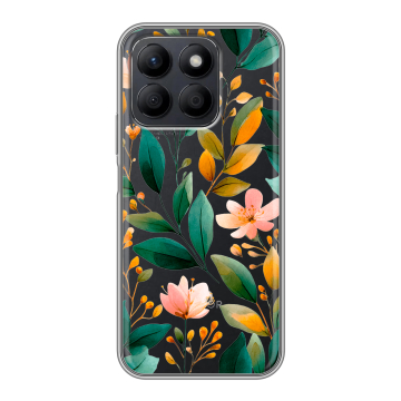 Силиконовый чехол на Honor X8c с принтом Цветы паттерн
