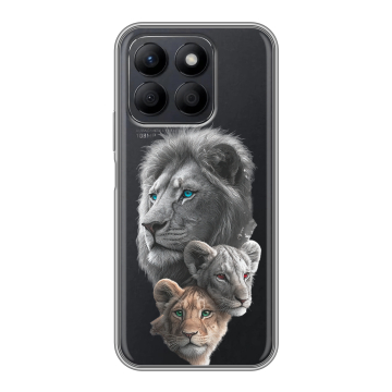Силиконовый чехол на Honor X8c с принтом Львы