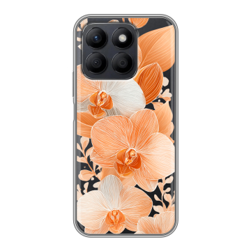 Силиконовый чехол на Honor X8c с принтом Бежевые цветы