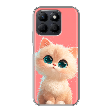 Силиконовый чехол на Honor X8c с принтом Розовый котенок