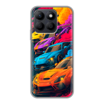 Силиконовый чехол на Honor X8c с принтом Тачки