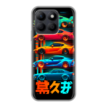 Силиконовый чехол на Honor X8c с принтом машины тачки