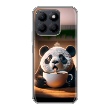 Силиконовый чехол на Honor X8c с принтом смешная панда Силиконовый чехол на Honor X8c с принтом смешная панда