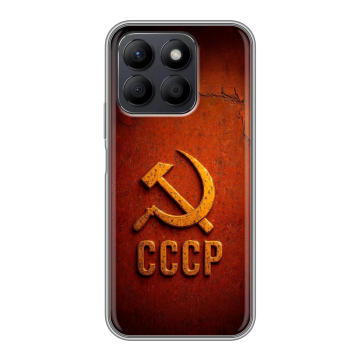 Силиконовый чехол на Honor X8c с принтом Флаг Герб СССР Силиконовый чехол на Honor X8c с принтом Флаг Герб СССР