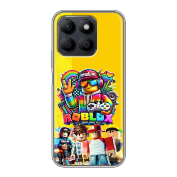Силиконовый чехол на Honor X8c с принтом Roblox Роблокс
