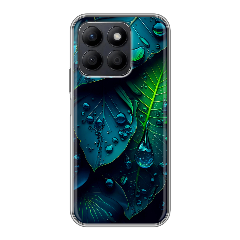 Силиконовый чехол на Honor X8c с принтом Листья Силиконовый чехол на Honor X8c с принтом Листья