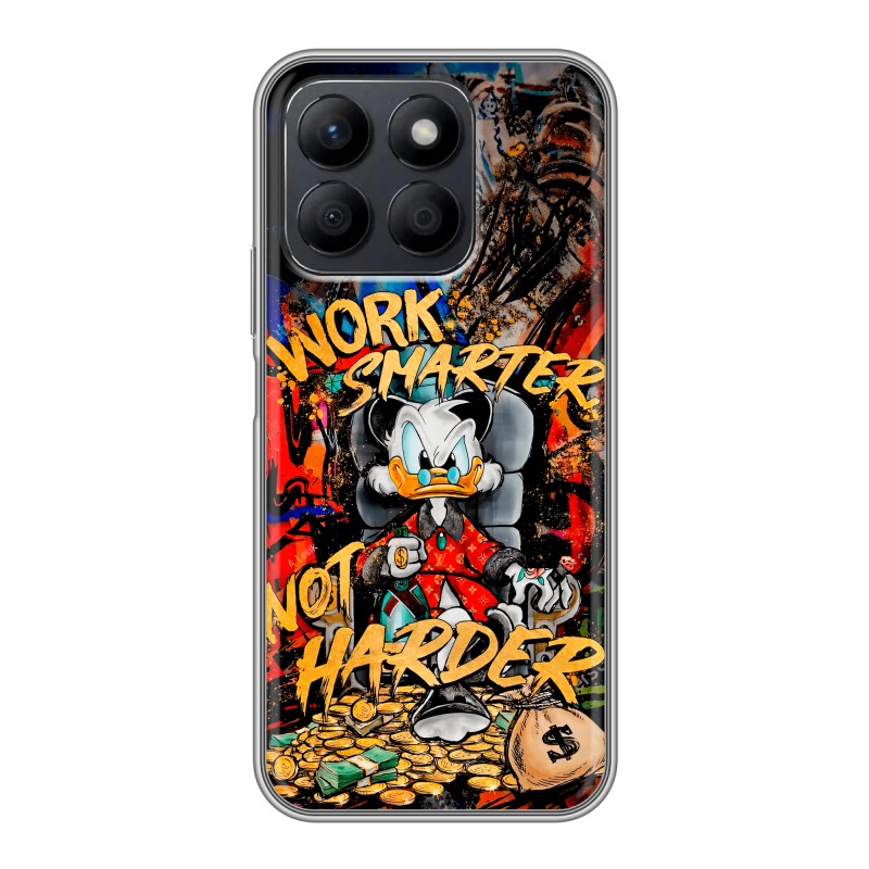 Силиконовый чехол на Honor X8c с принтом Дональд Дак Деньги Силиконовый чехол на Honor X8c с принтом Дональд Дак Деньги
