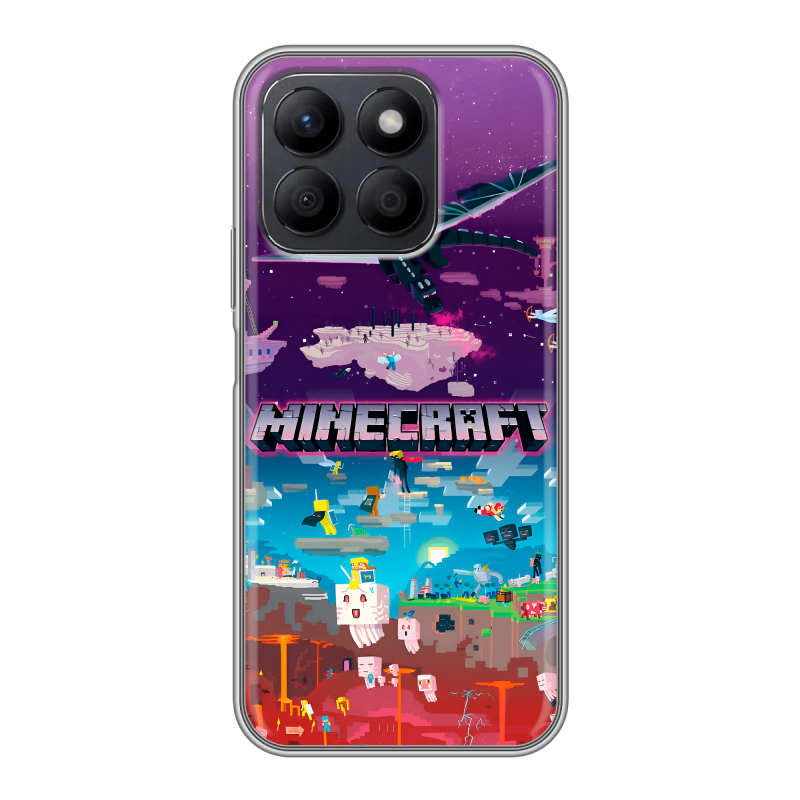 Силиконовый чехол на Honor X8c с принтом Майнкрафт Minecraft Силиконовый чехол на Honor X8c с принтом Майнкрафт Minecraft