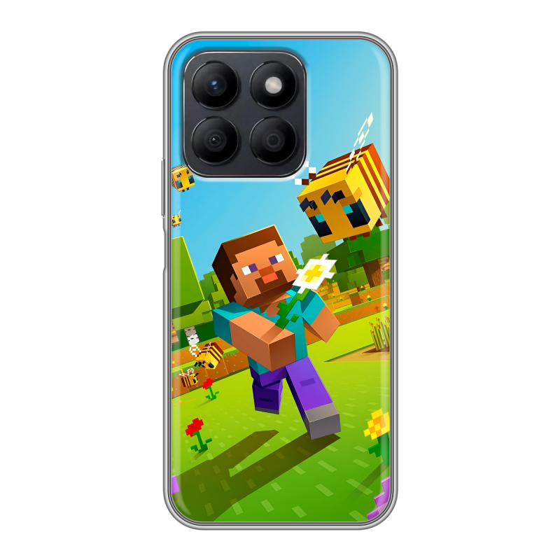 Силиконовый чехол на Honor X8c с принтом Майнкрафт Minecraft Силиконовый чехол на Honor X8c с принтом Майнкрафт Minecraft