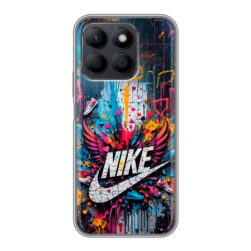 Силиконовый чехол на Honor X8c с принтом Nike Найк Силиконовый чехол на Honor X8c с принтом Nike Найк