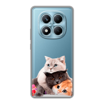 Силиконовый чехол на Redmi Note 14 Pro 4G с принтом Кошки Силиконовый чехол на Redmi Note 14 Pro 4G с принтом Кошки