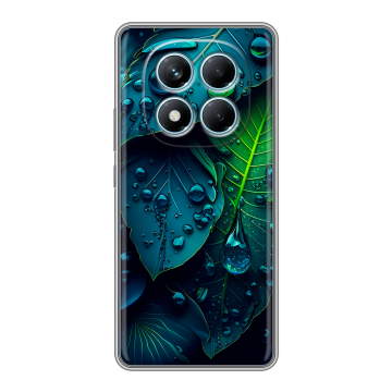 Силиконовый чехол на Redmi Note 14 Pro 4G с принтом Листья Силиконовый чехол на Redmi Note 14 Pro 4G с принтом Листья