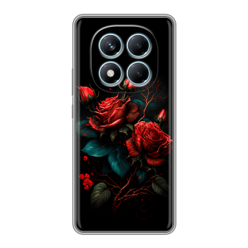 Силиконовый чехол на Redmi Note 14 Pro 4G с принтом Розы красные