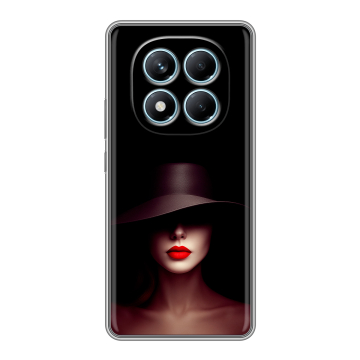 Силиконовый чехол на Redmi Note 14 Pro 4G с принтом Девушка в шляпе