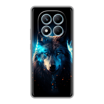 Силиконовый чехол на Redmi Note 14 Pro 4G с принтом Волк ночной