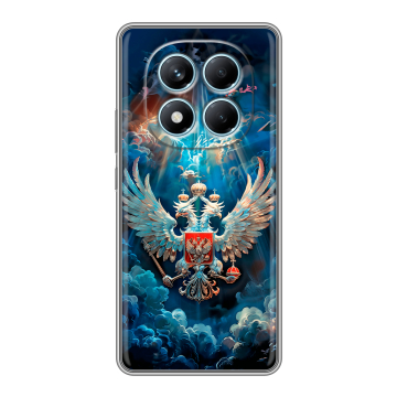 Силиконовый чехол на Redmi Note 14 Pro 4G с принтом Герб флаг России