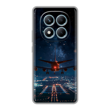 Силиконовый чехол на Redmi Note 14 Pro 4G с принтом самолет