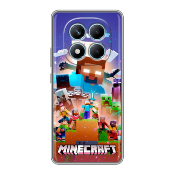 Силиконовый чехол на Redmi Note 14 Pro 4G с принтом Майнкрафт Minecraft Силиконовый чехол на Redmi Note 14 Pro 4G с принтом Майнкрафт Minecraft