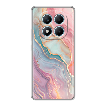 Силиконовый чехол на Redmi Note 14 Pro 4G с принтом розовый мрамор