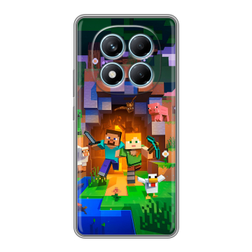 Силиконовый чехол на Redmi Note 14 Pro 4G с принтом Майнкрафт Minecraft Силиконовый чехол на Redmi Note 14 Pro 4G с принтом Майнкрафт Minecraft