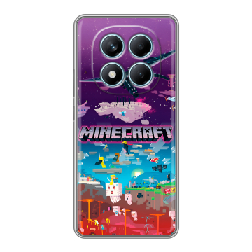 Силиконовый чехол на Redmi Note 14 Pro 4G с принтом Майнкрафт Minecraft