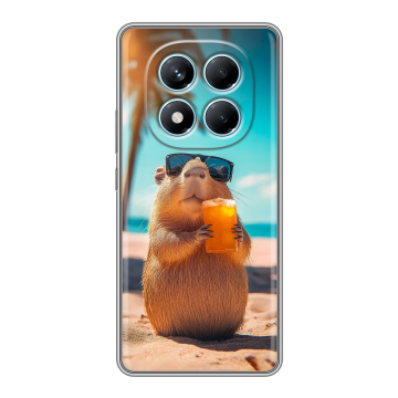 Силиконовый чехол на Redmi Note 14 Pro 4G с принтом Капибара