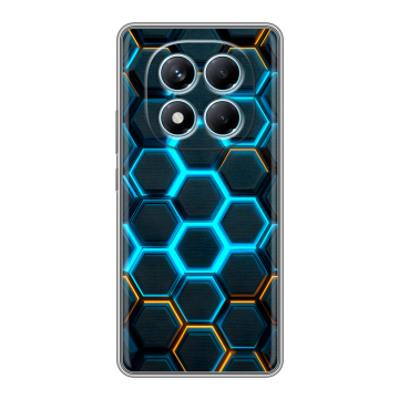 Силиконовый чехол на Redmi Note 14 Pro 4G с принтом Неоновые соты Силиконовый чехол на Redmi Note 14 Pro 4G с принтом Неоновые соты