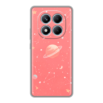 Силиконовый чехол на Redmi Note 14 Pro 4G с принтом Розовый космос Силиконовый чехол на Redmi Note 14 Pro 4G с принтом Розовый космос